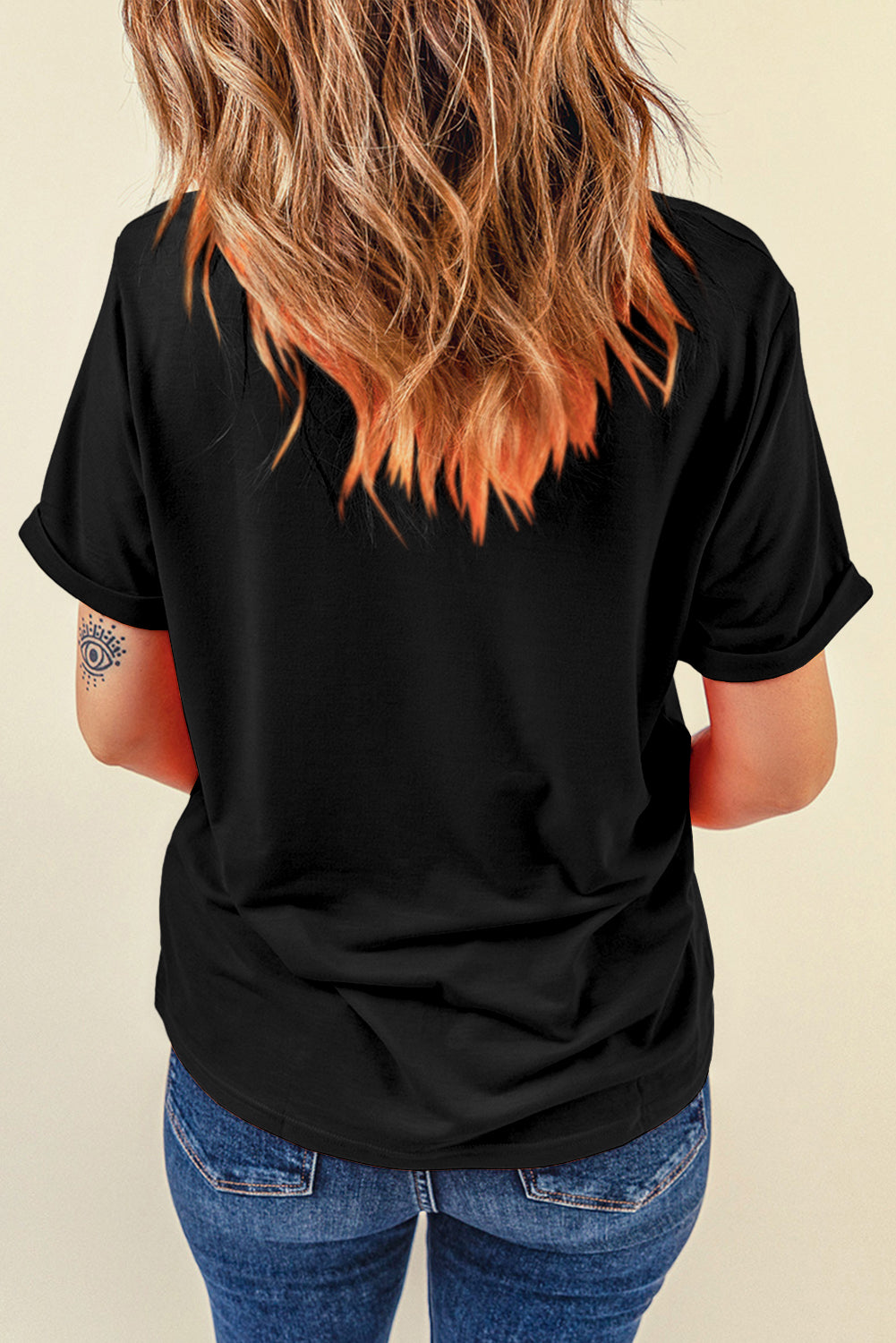 Light Blue Bright Casual Plain Crew Neck Tee