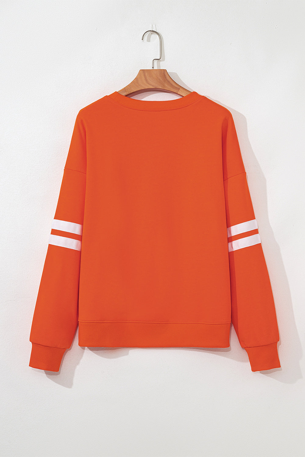 Black Varsity Striped Detail Drop Shoulder Oversized Sweatshirt