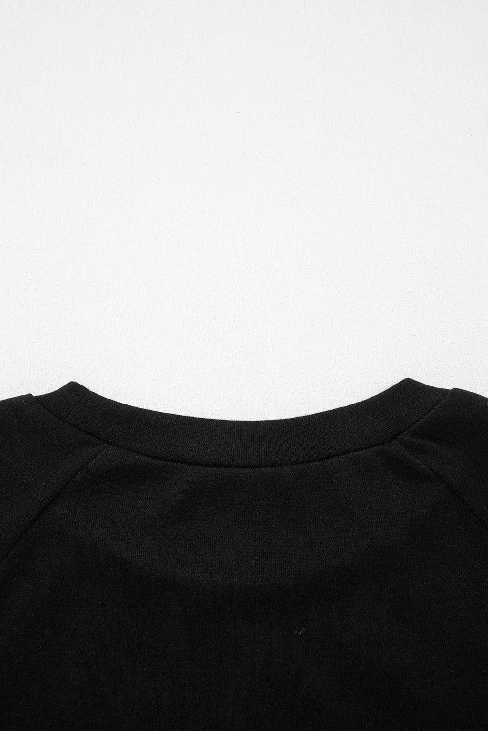 White Solid Color Seam Detail Raglan Long Sleeve Top