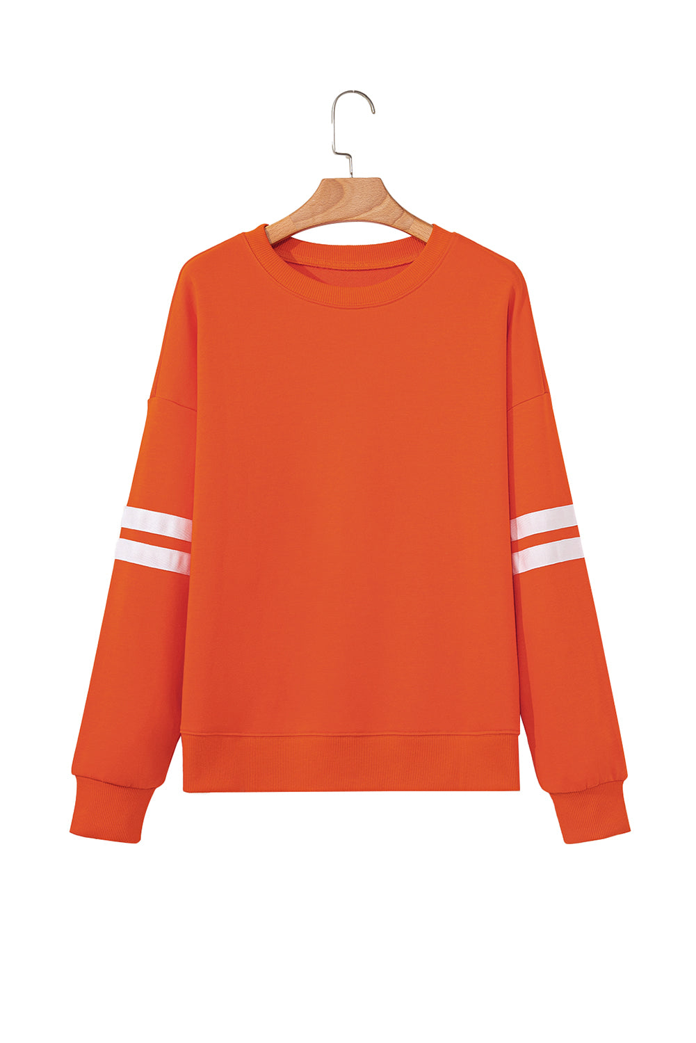 Black Varsity Striped Detail Drop Shoulder Oversized Sweatshirt