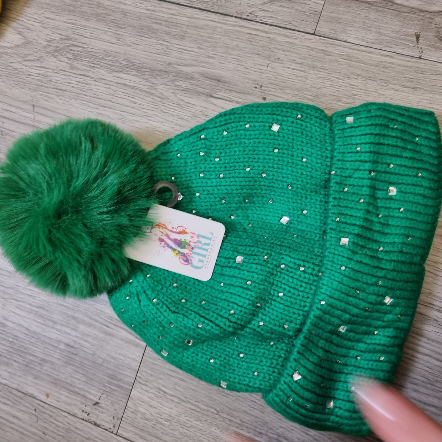 A088 - Sparkle Fleece Lined Fur Bobble Hat