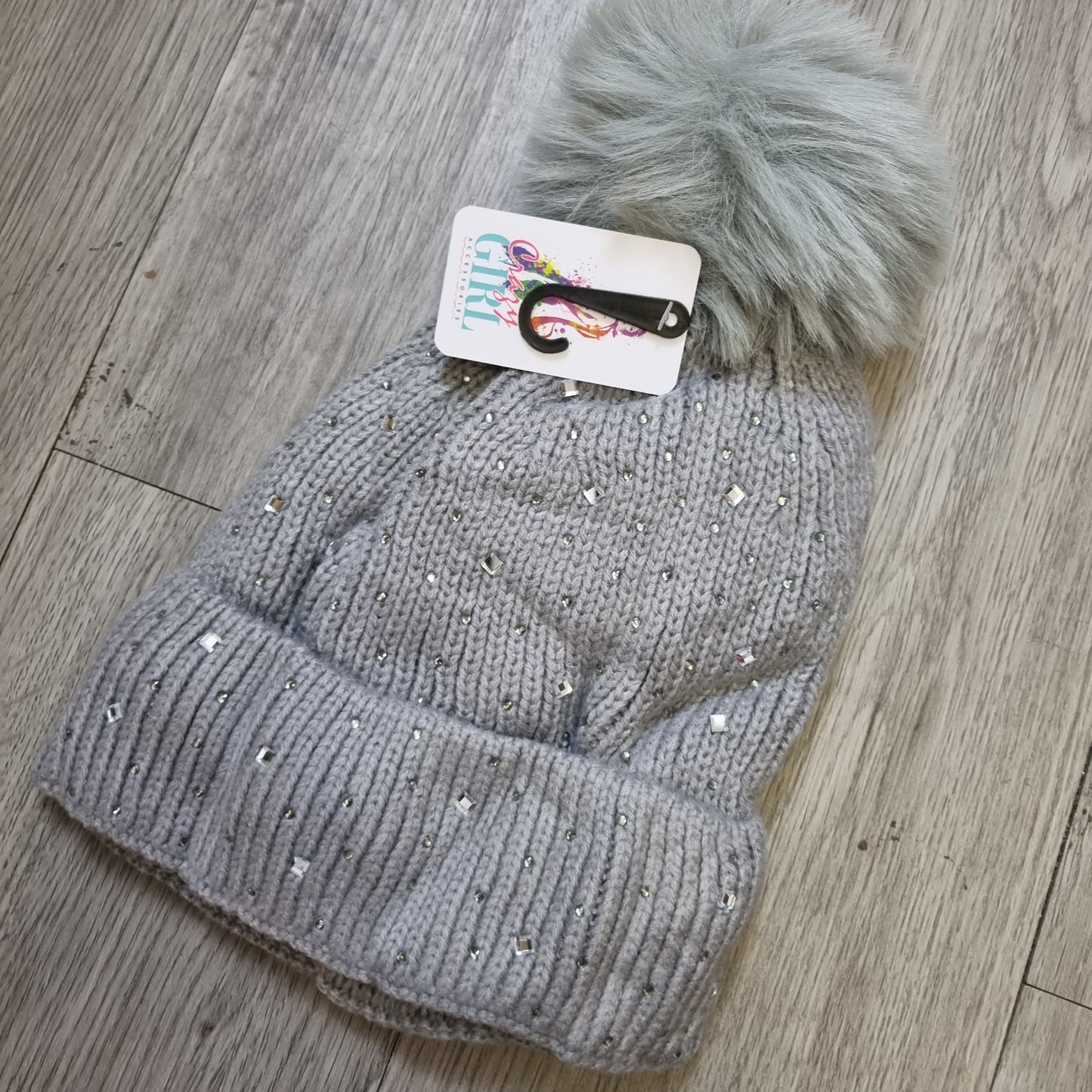 A088 - Sparkle Fleece Lined Fur Bobble Hat