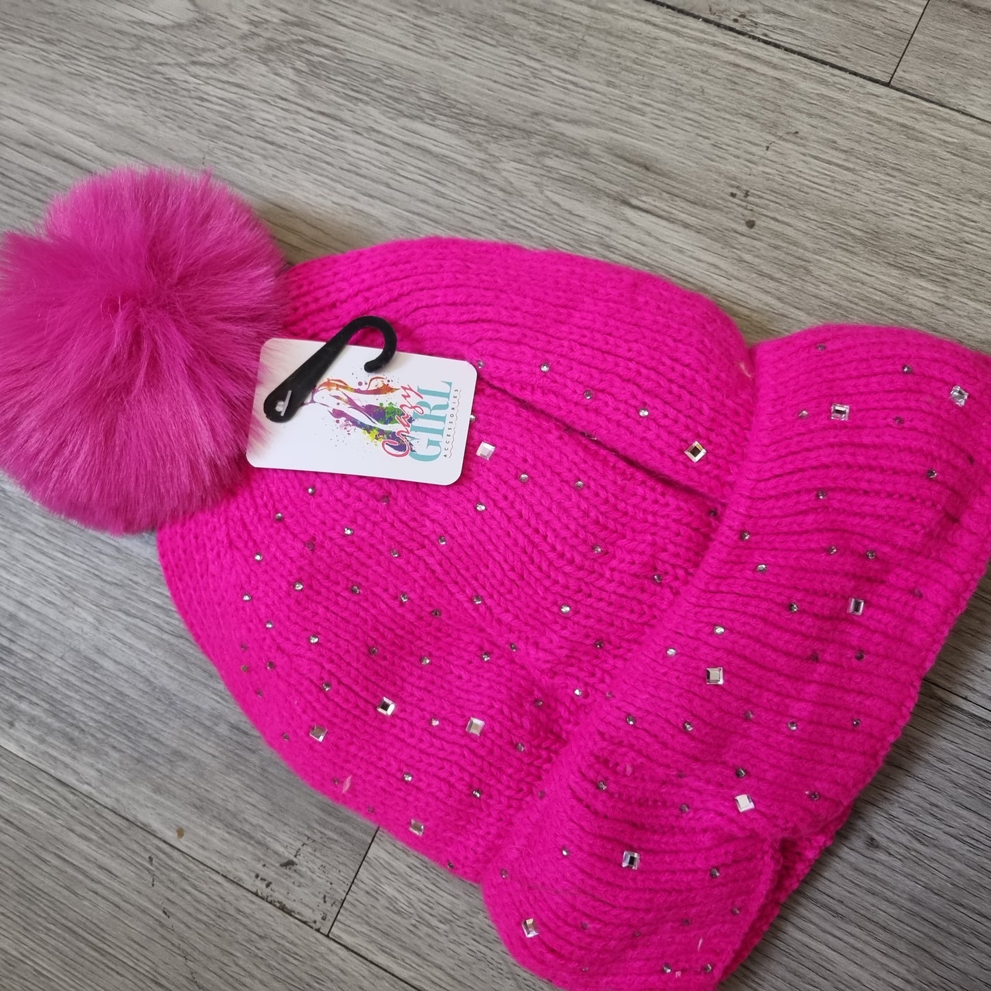 A088 - Sparkle Fleece Lined Fur Bobble Hat