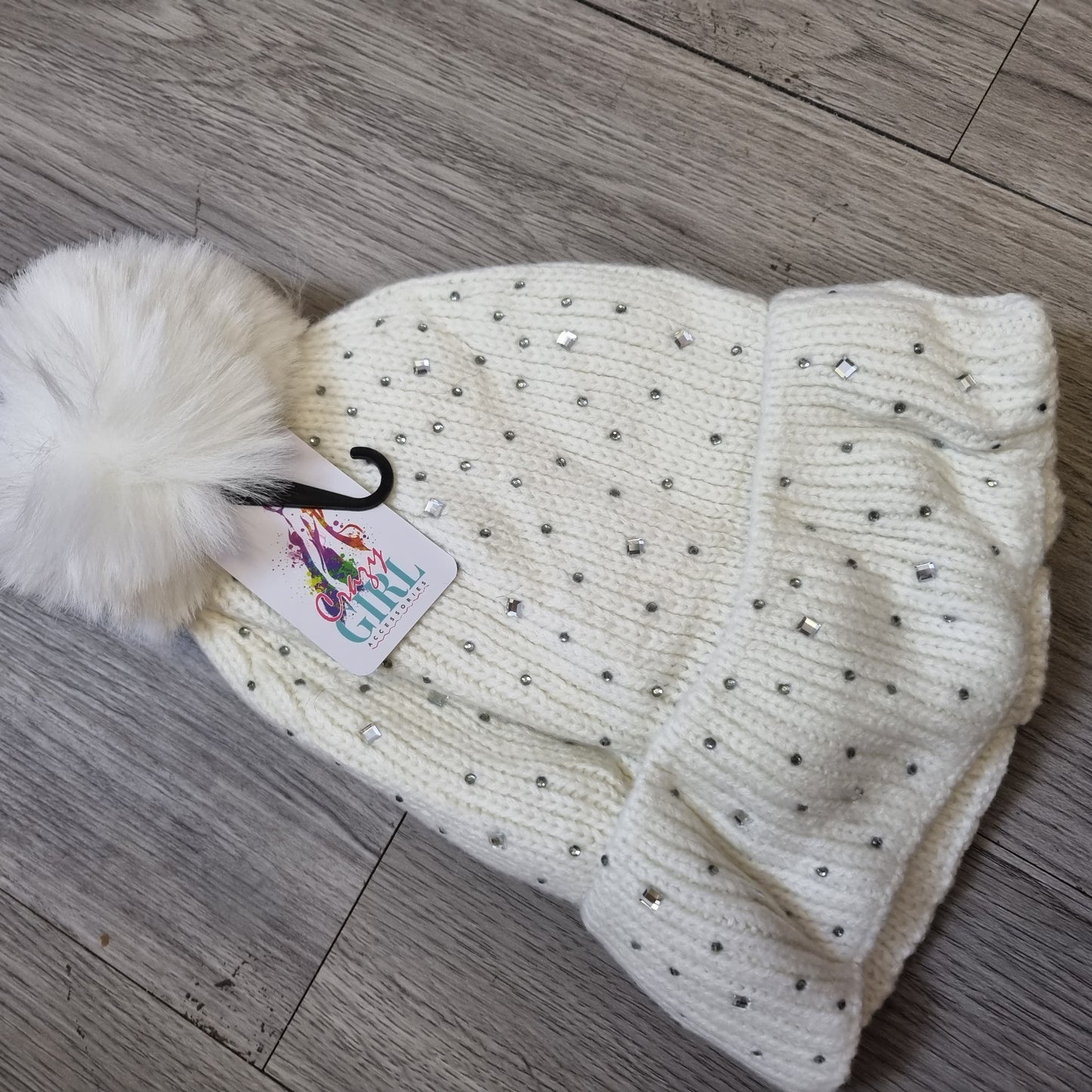 A088 - Sparkle Fleece Lined Fur Bobble Hat