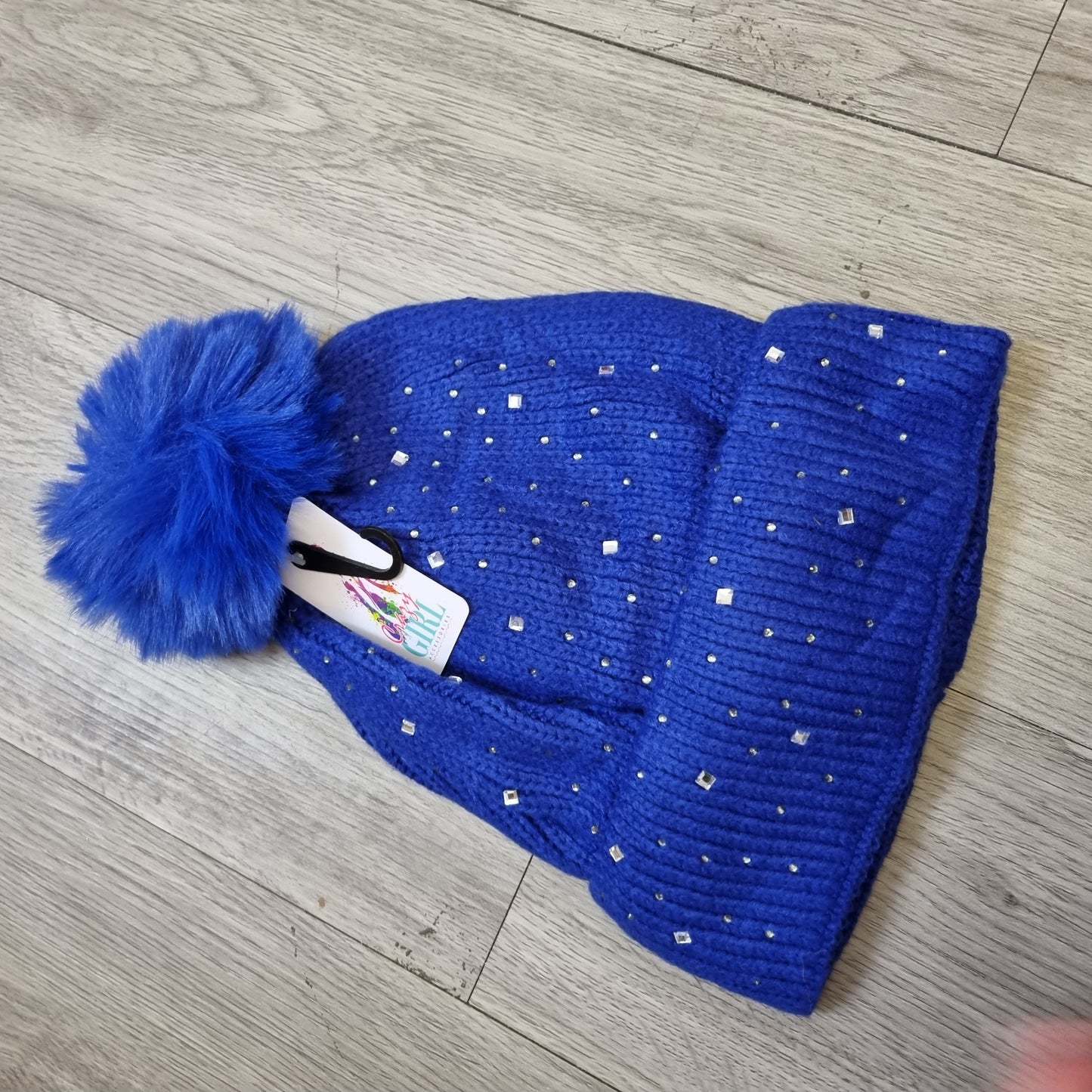 A088 - Sparkle Fleece Lined Fur Bobble Hat