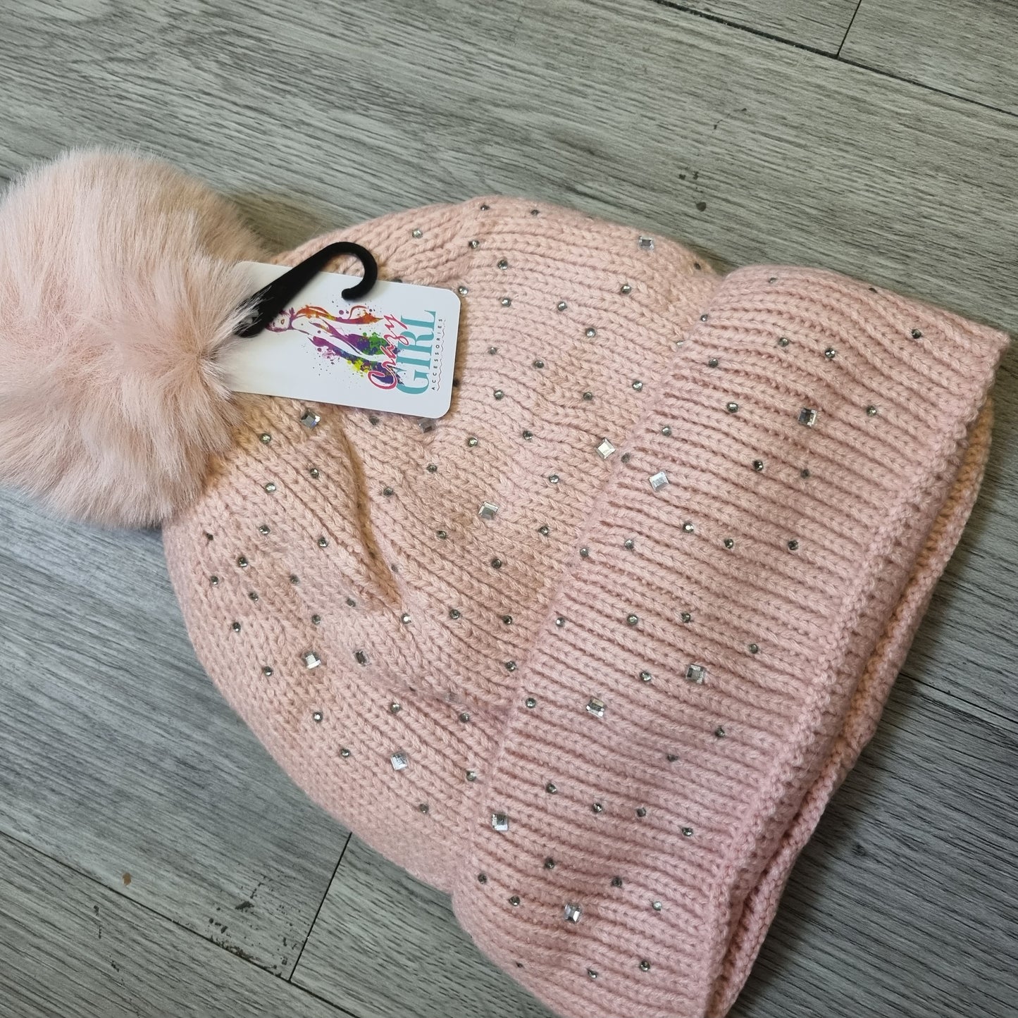 A088 - Sparkle Fleece Lined Fur Bobble Hat