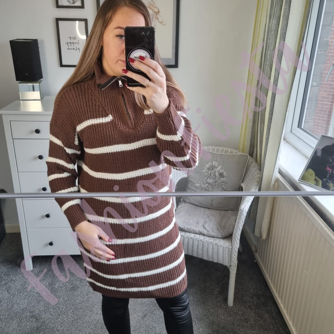 1112 - STRIPE ZIP LONG JUMPER