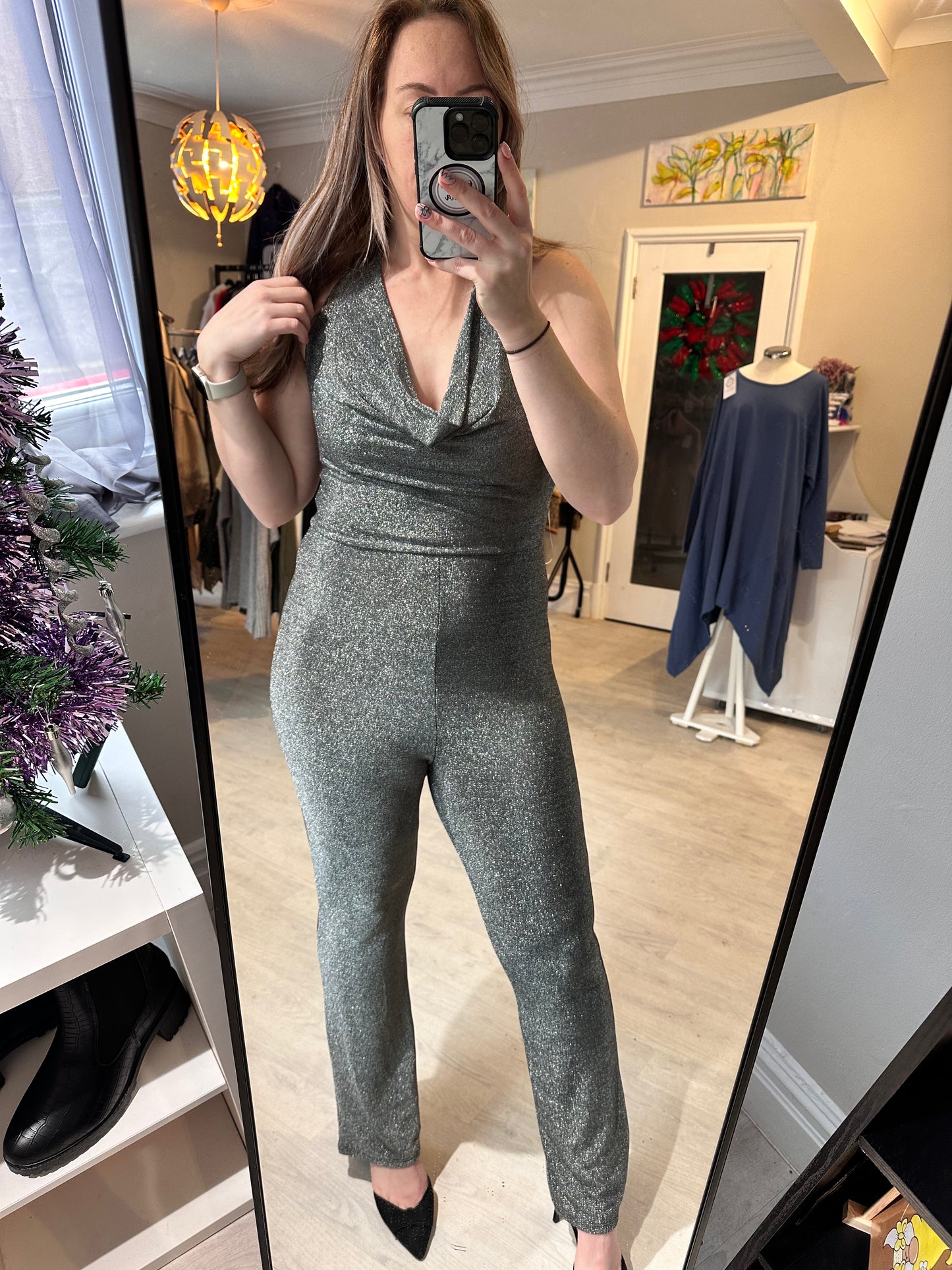 1475 - SPARKLY HALTER NECK JUMPSUIT
