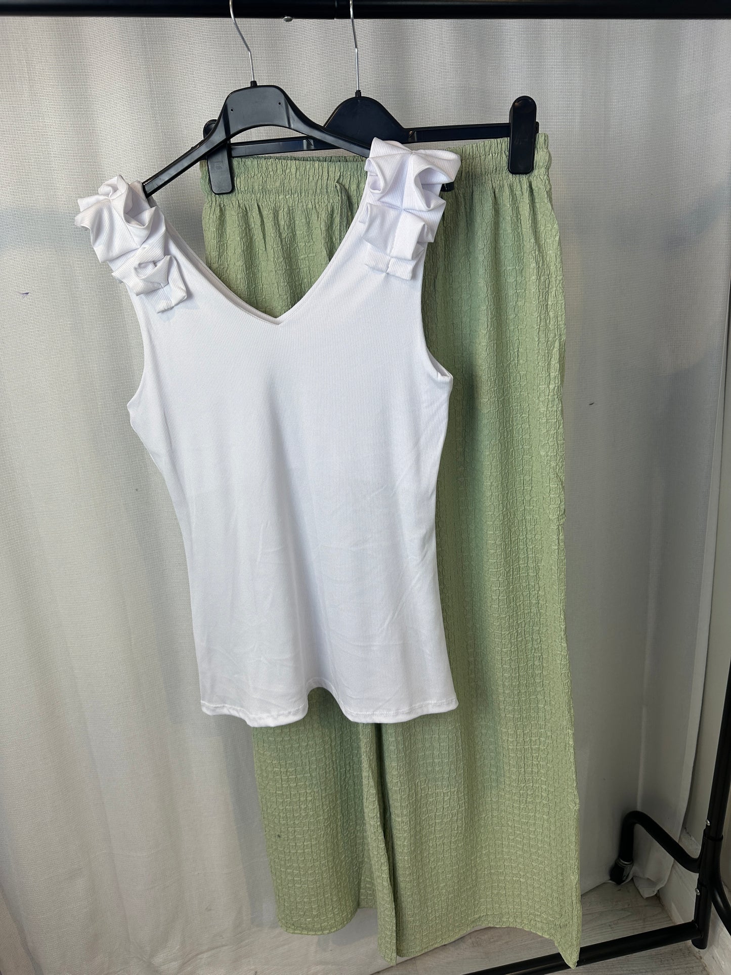 Ruffled Shoulder Tank Top