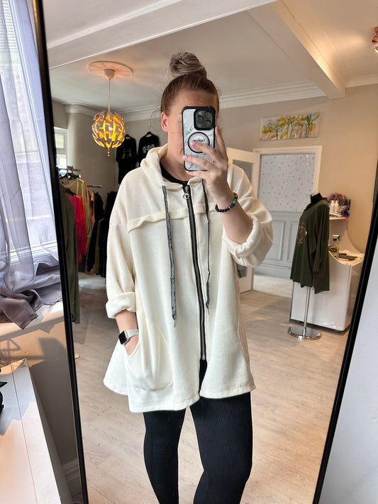 1387 - ZIPUP HOODED LONG JACKET