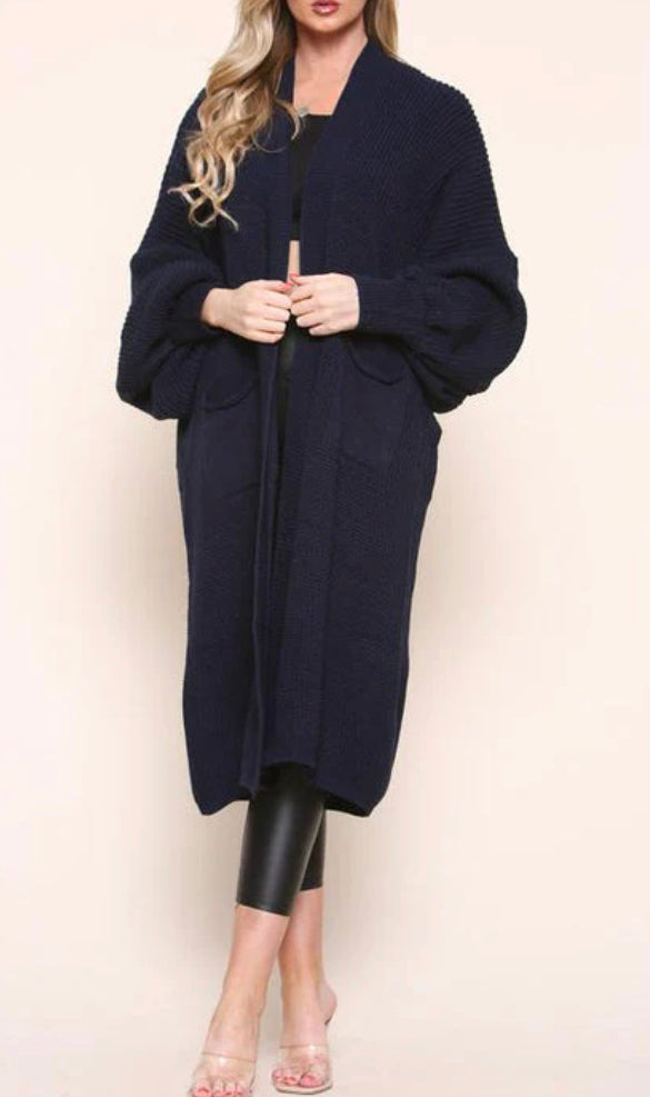 1035 - Balloon Sleeve Cardigan (12 COLOURS)