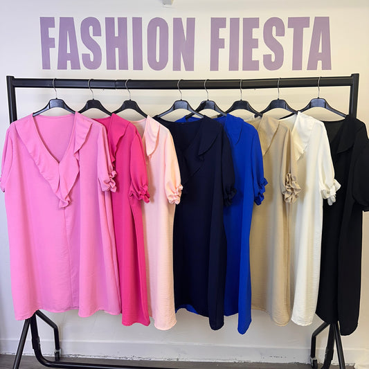 1721 - Frill Front Ruffle Dress