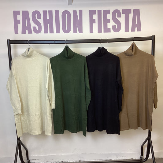 1857 - Turtle neck Long Oversized Jumper