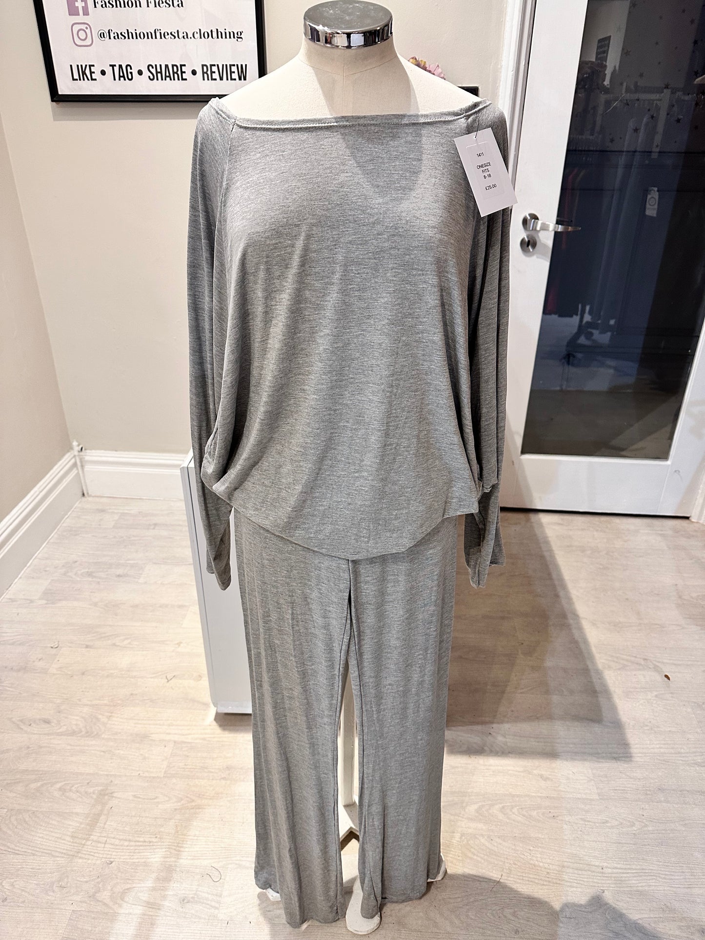 1411 - JERSEY LOOSE SHOULDER LOUNGE SET