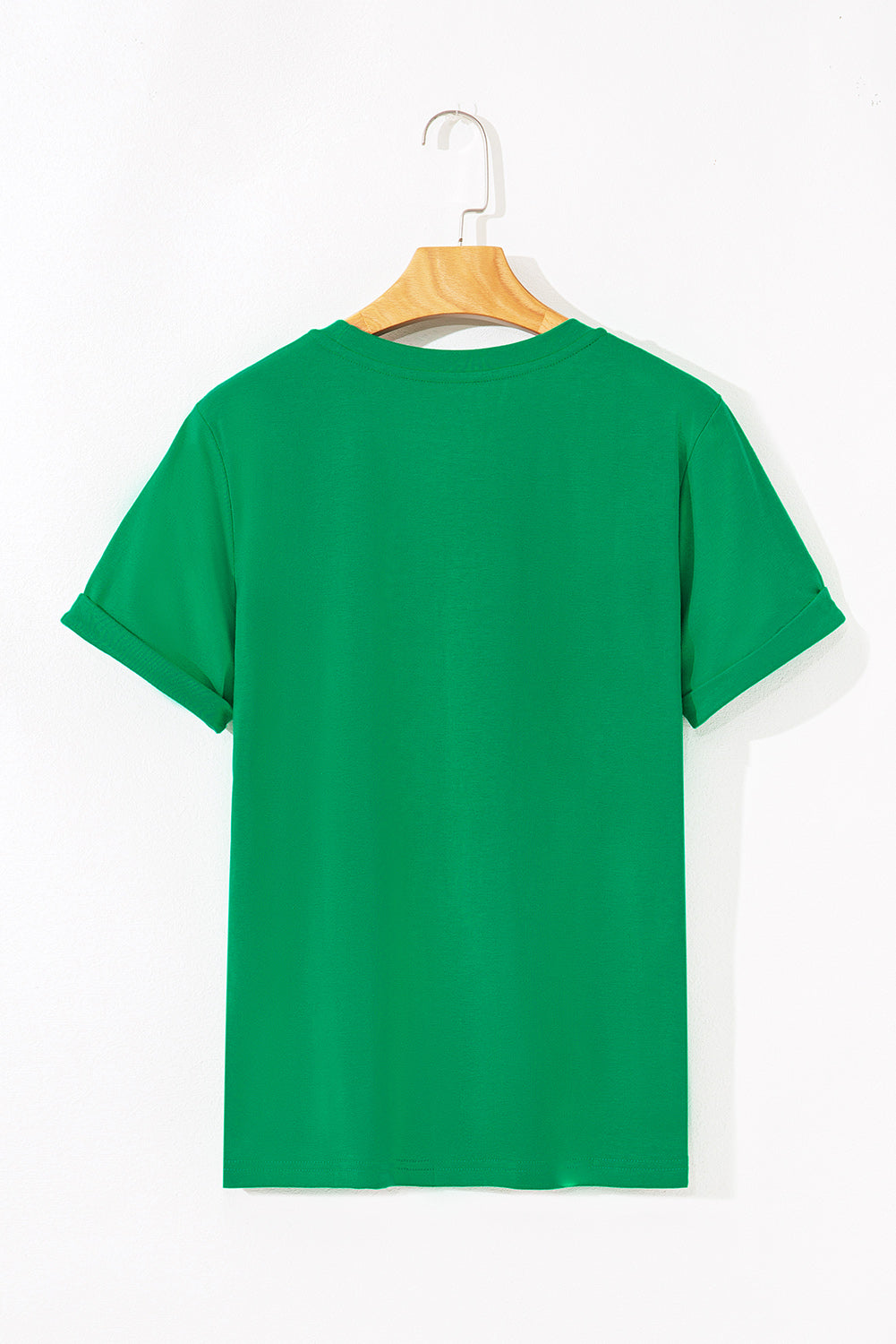 Light Blue Bright Casual Plain Crew Neck Tee