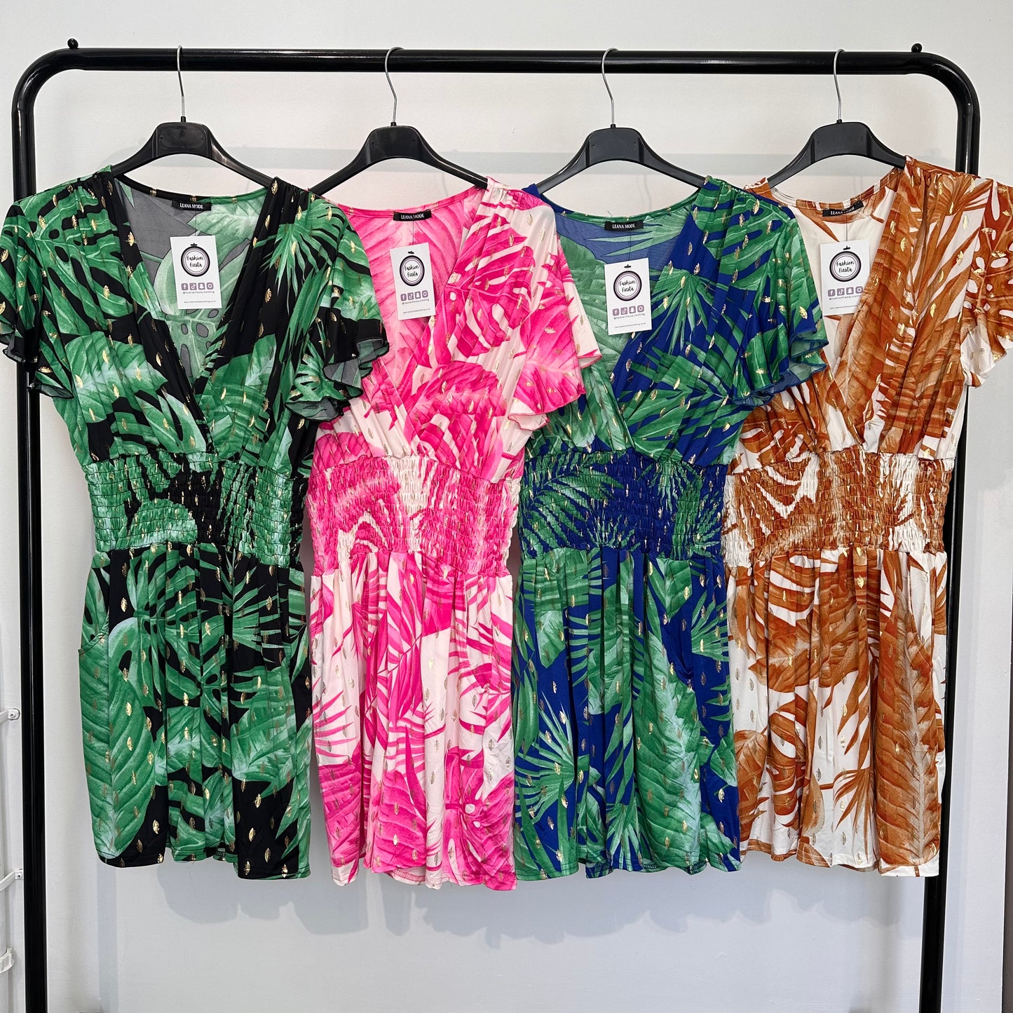 1618 - Magic Leaf Pattern Playsuit