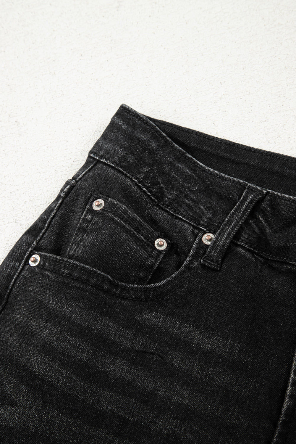 Dusk Blue Raw Hem Straight Leg Loose High Waist Jeans