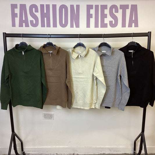 1865 - 3/4 Zip Soft Touch Sweater