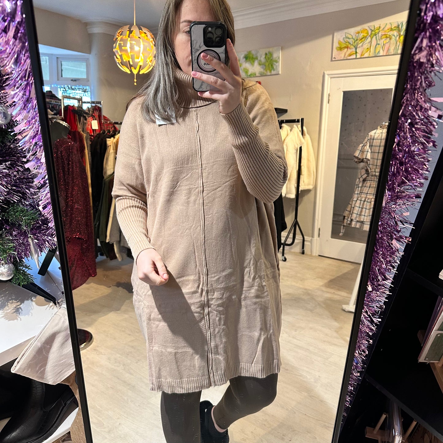1511 - RIBBED SLEEVE CHUNKY HIGH NECK JUMPER
