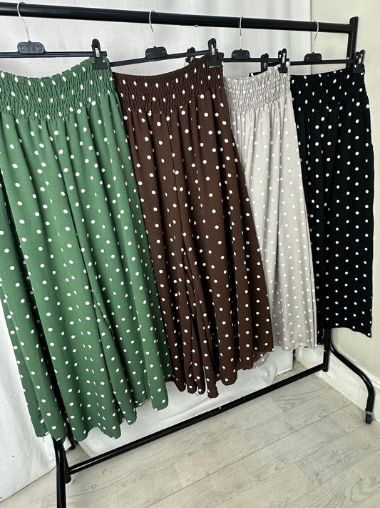 Polka Dot Wide Leg Palazzo Trousers