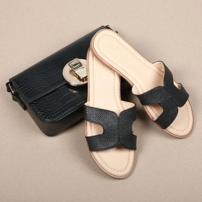 S1035 - Woven Raffia Mule Sandal