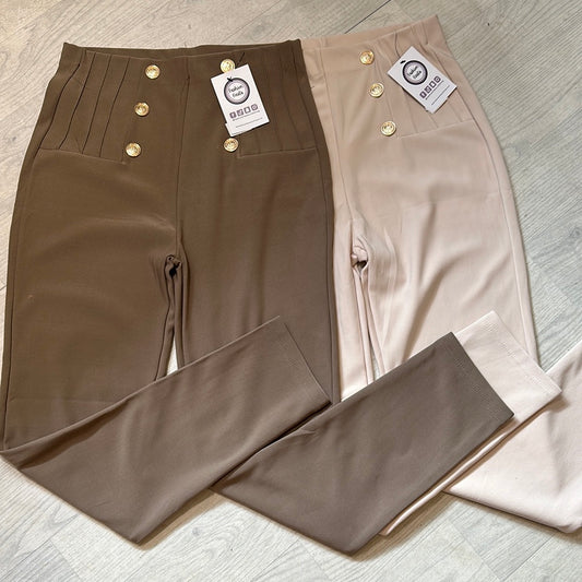 1600 - Gold Button Leggings