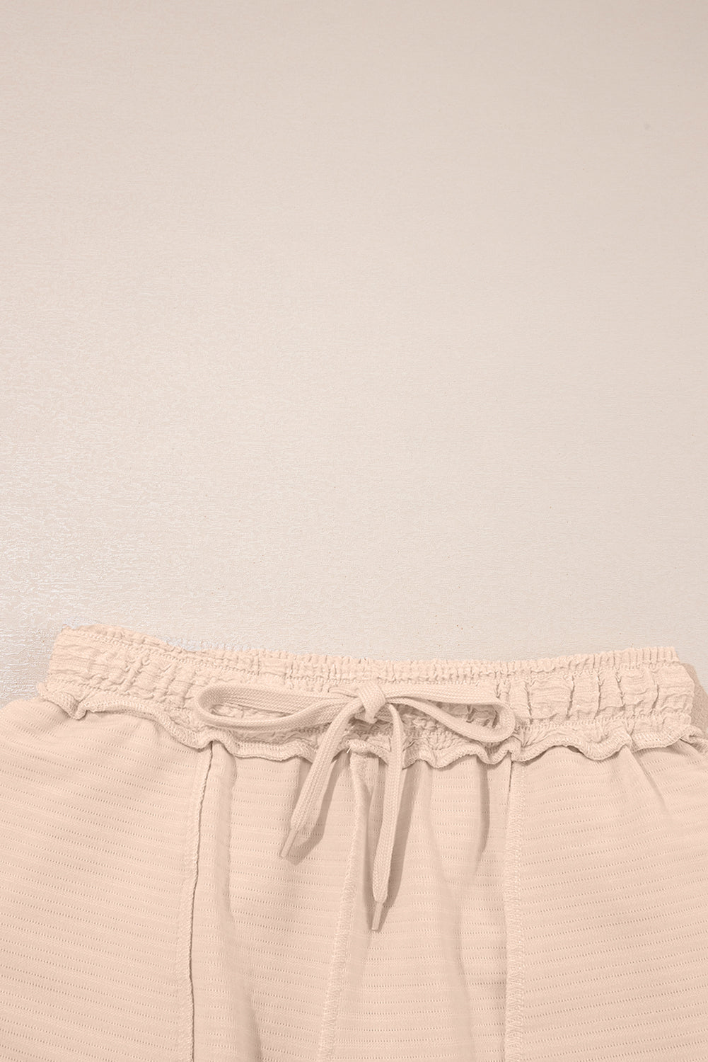 Pink Textured V Neck T Shirt and Shorts Set
