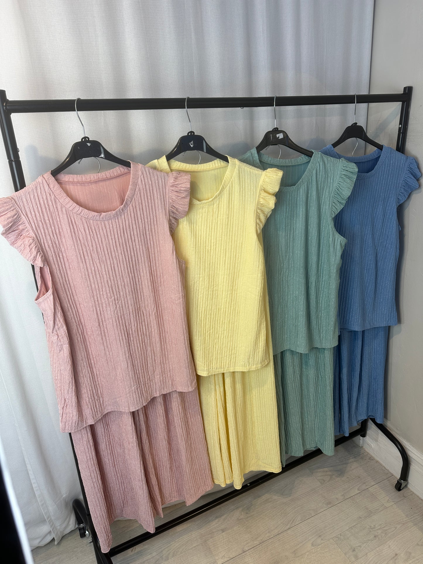 Textured Frill Sleeve Co-ord Set