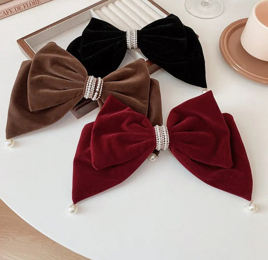 A080 - XL Pearl Detail Hair Bow