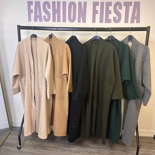 1838 - Longline Coat with pockets