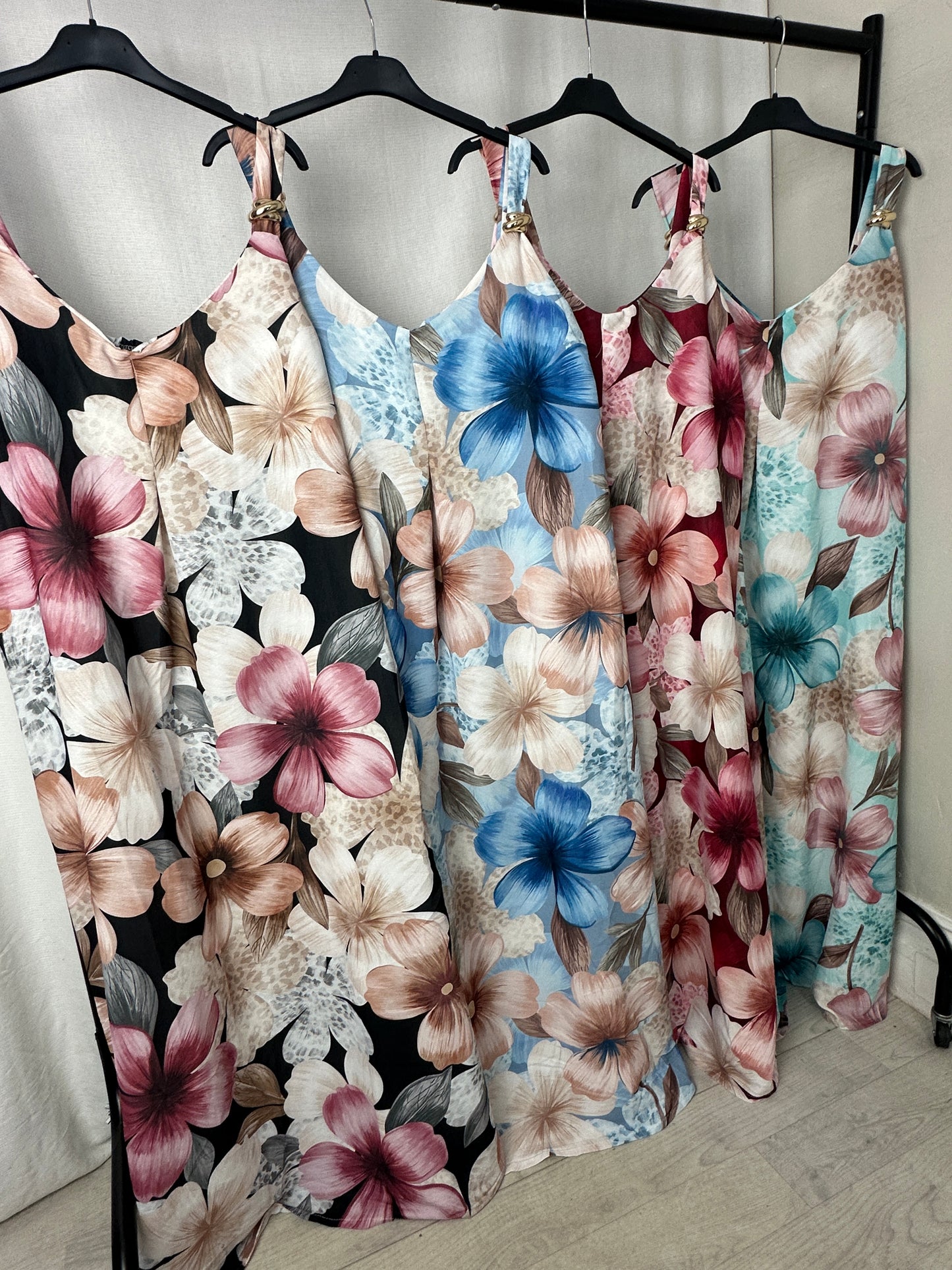 Bloom Floral Ring-Strap Swing Dress
