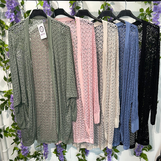 1679 - Lightweight Fishnet Cardigan