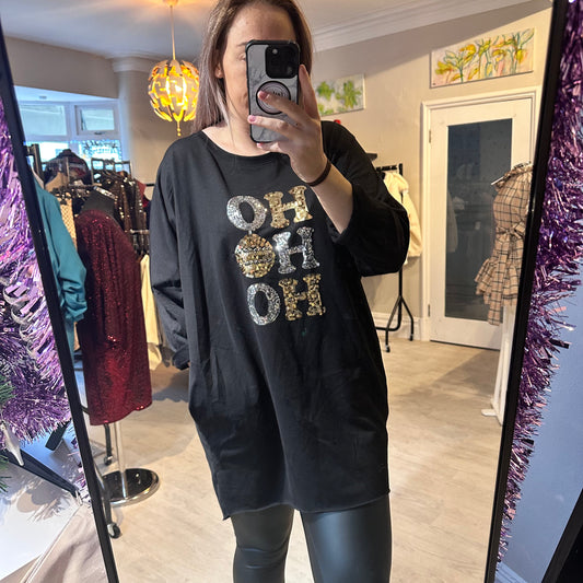 1510 - HO HO HO SEQUIN TOP
