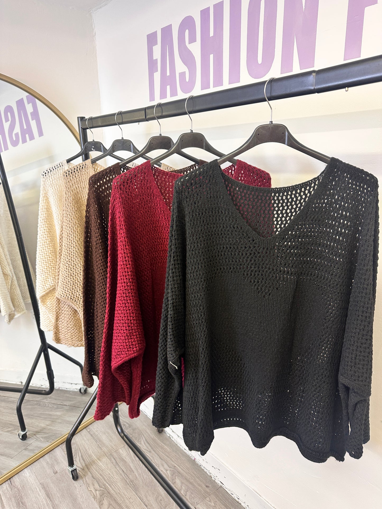 1973 - Heart Detail Loose Knit Jumper
