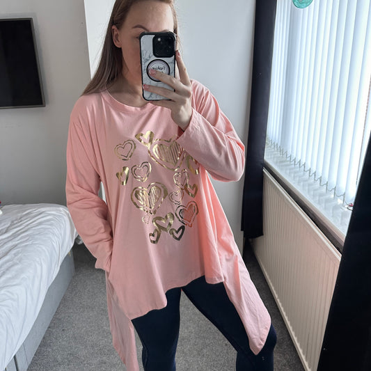 1544 - HEART DETAIL 3/4 SLEEVE TOP