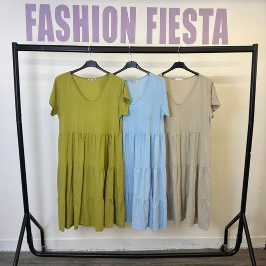 1764 - Summer Cotton Smock Dress