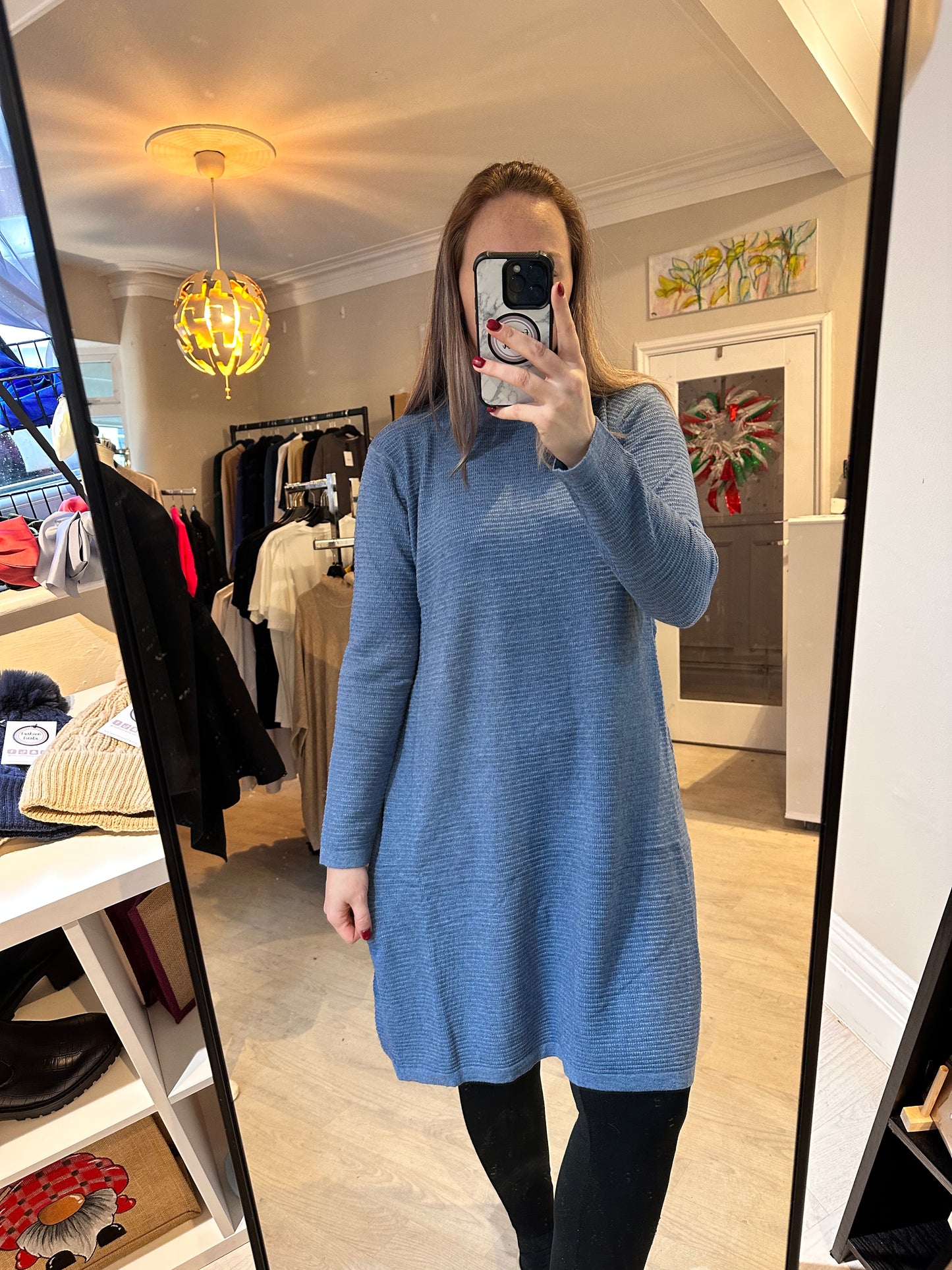 1458 - HIGH NECK LONG SLEEVE DRESS