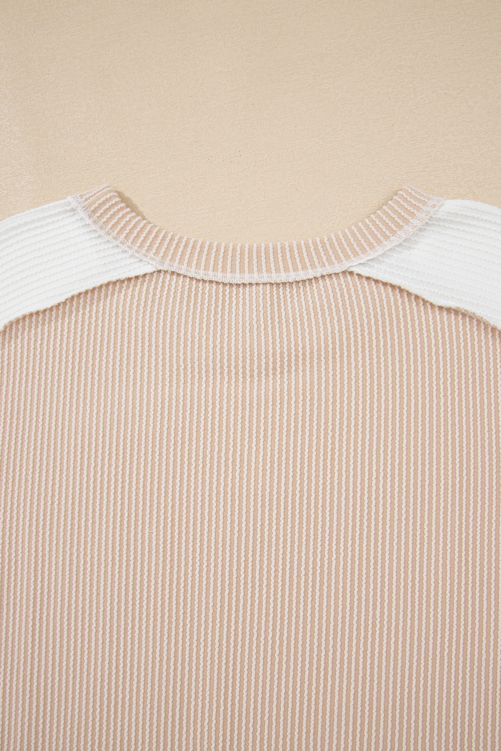 Parchment Twist Rib Colorblock Hi Low Plus Size Short Sleeve Top