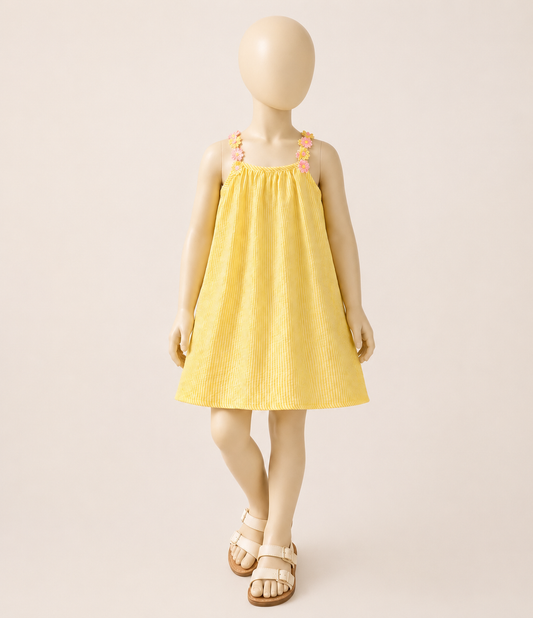 PRE ORDER - Yellow Daisy Strap Dress