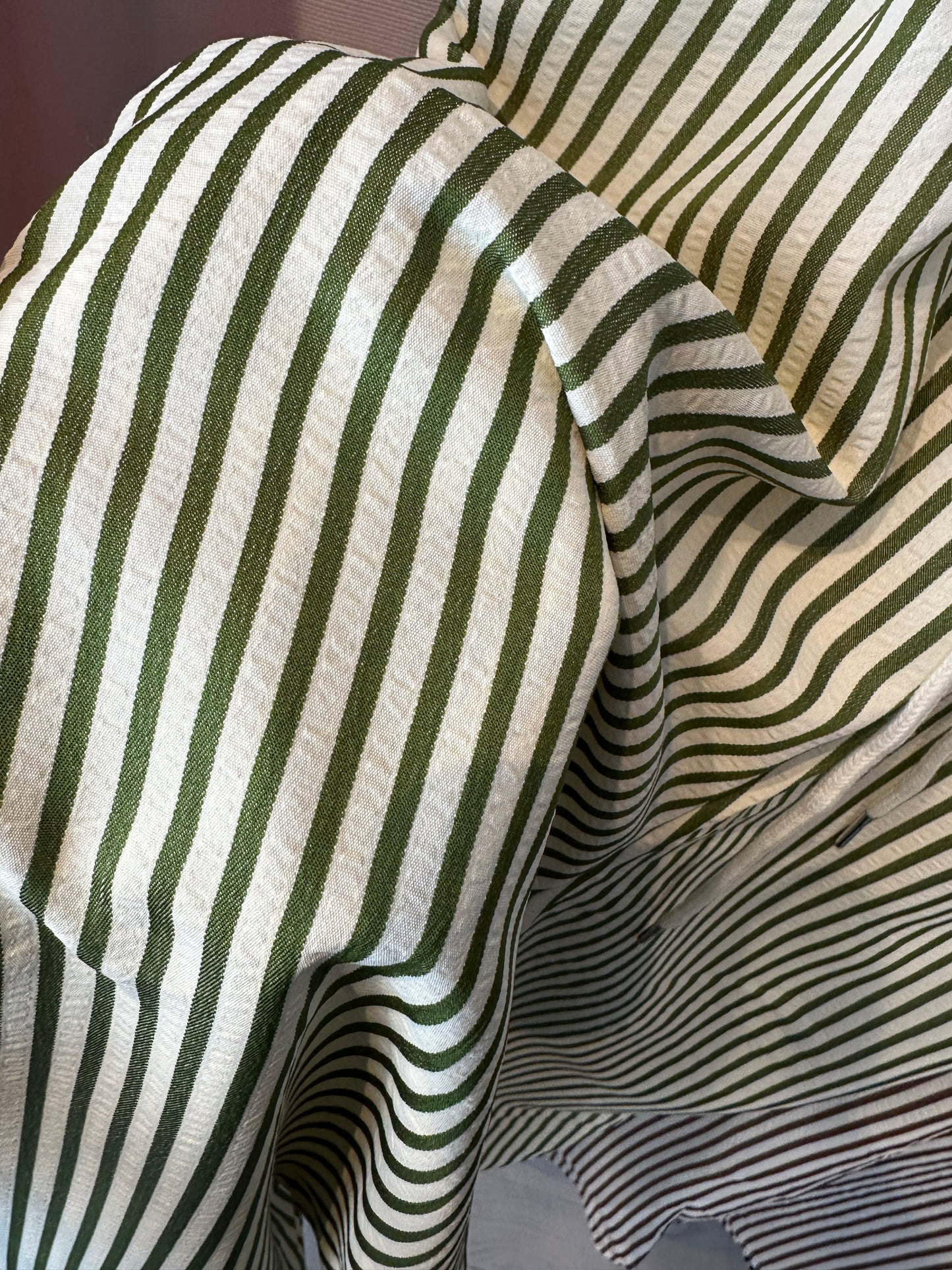 Striped Cotton Wide Leg Pants