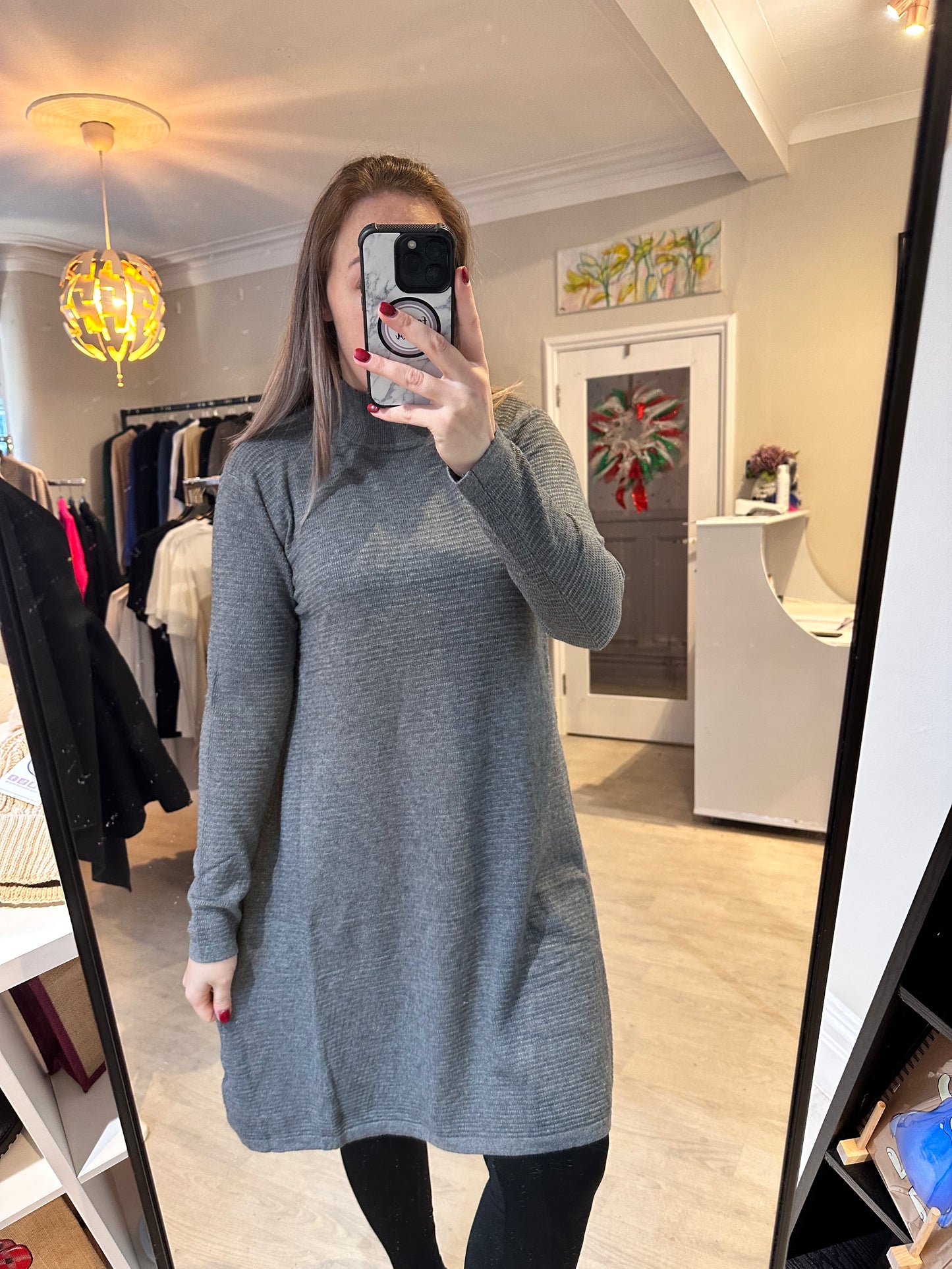 1458 - HIGH NECK LONG SLEEVE DRESS