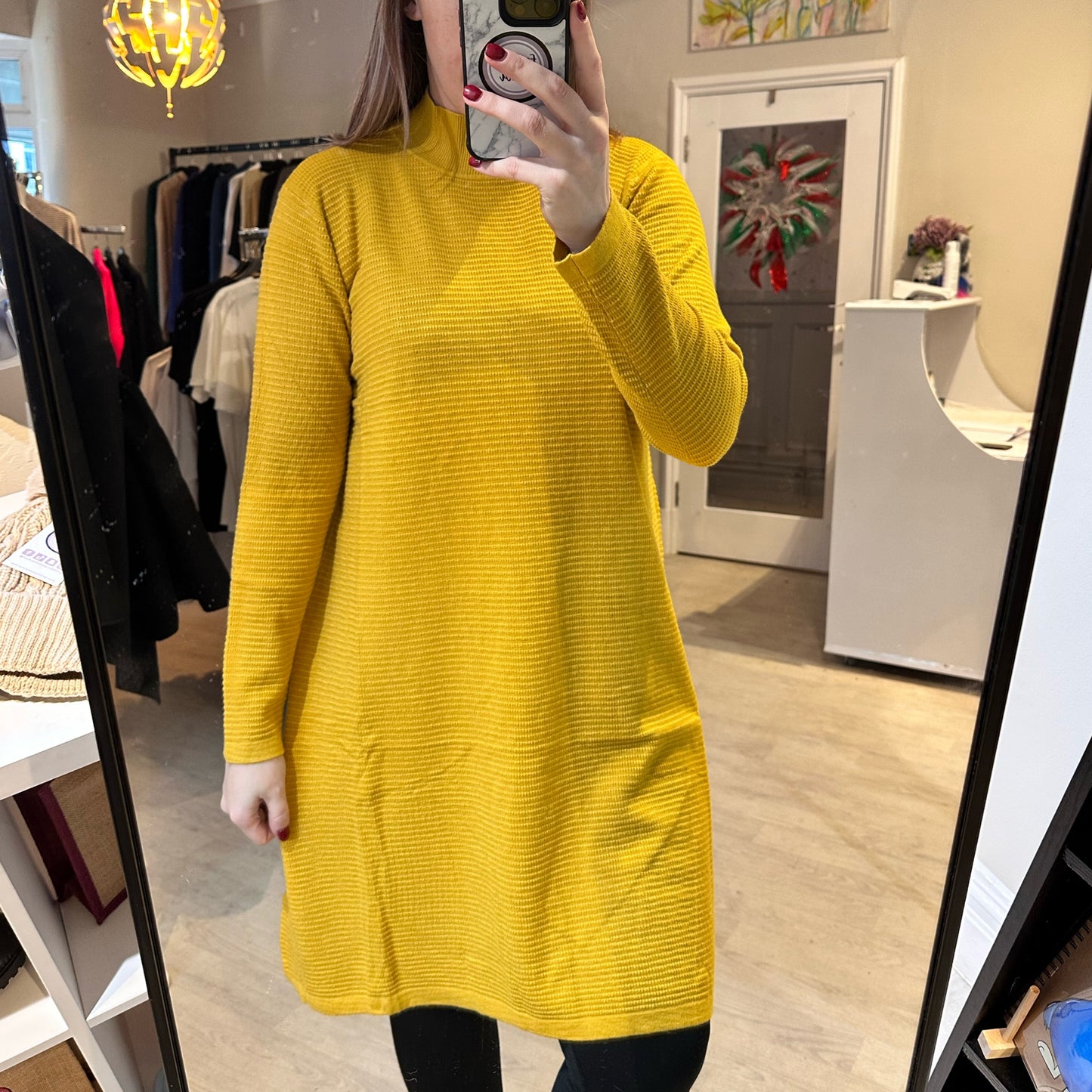 1458 - HIGH NECK LONG SLEEVE DRESS