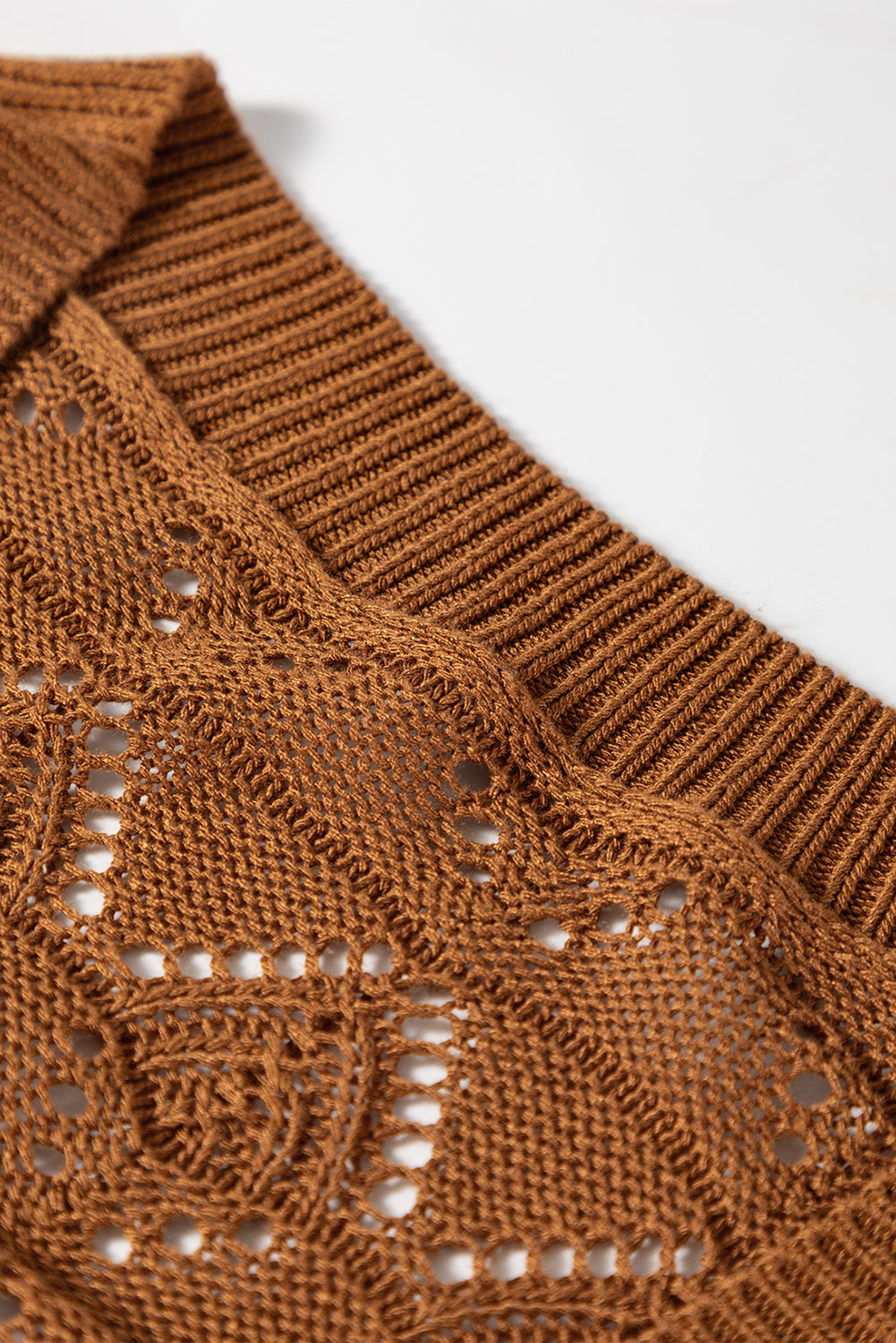 Rose Lightweight Buttoned Front Crochet Cardigan