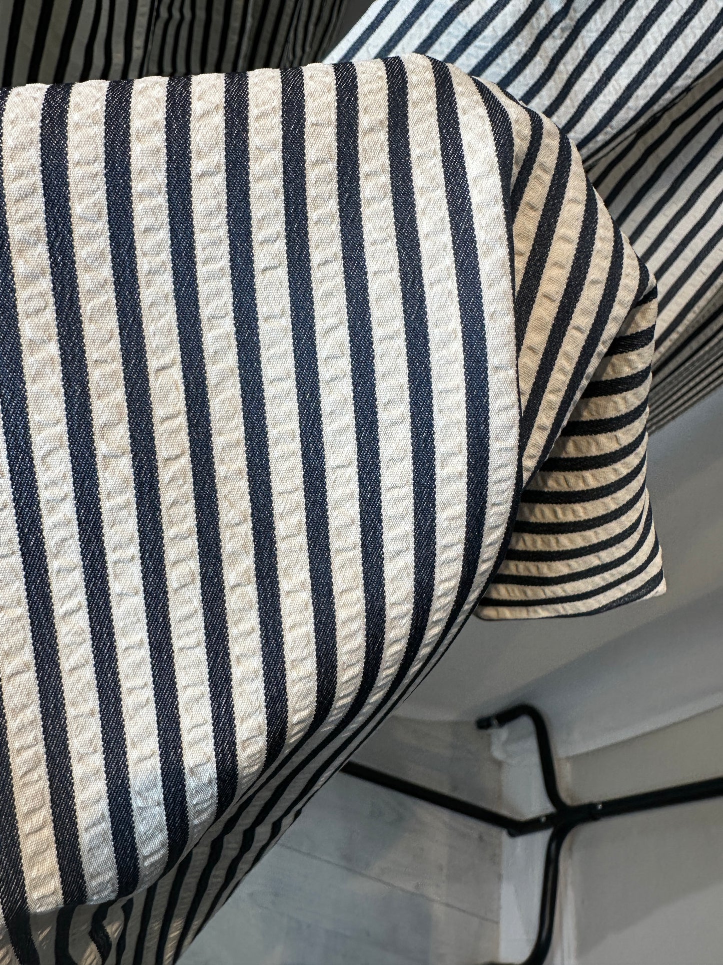 Striped Cotton Wide Leg Pants