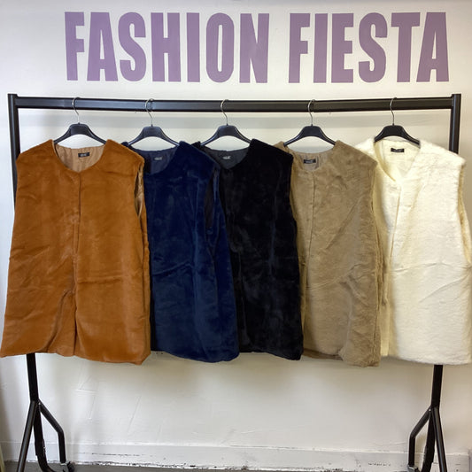1880 - Faux Fur Button Up Gilet