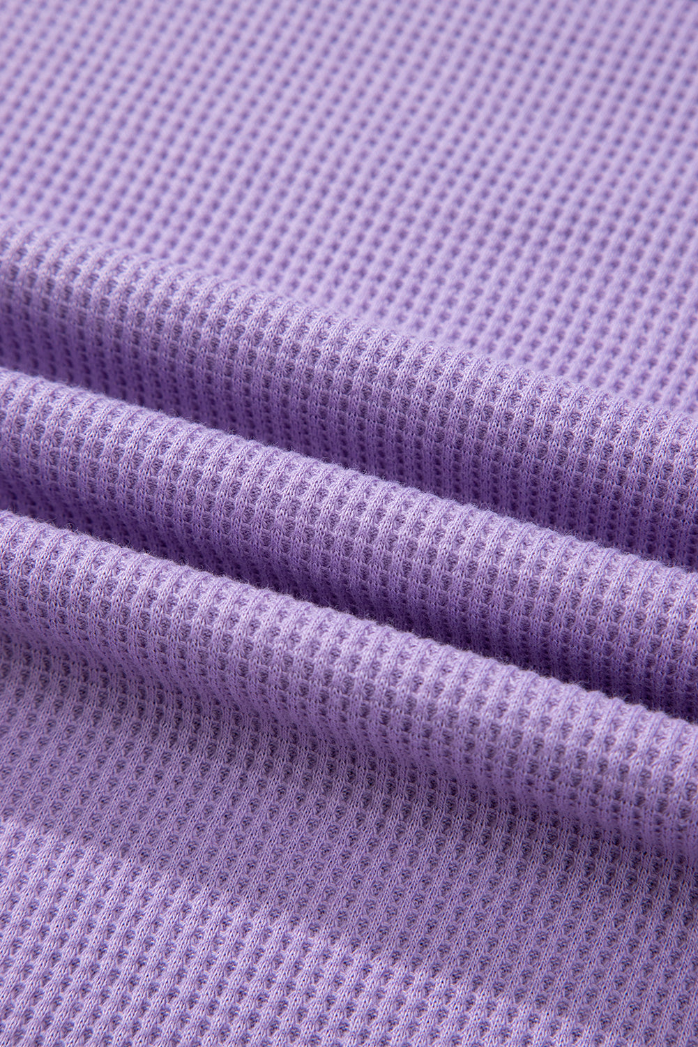 Purple Exposed Seam Half Sleeve Knitted V Neck Textured Top
