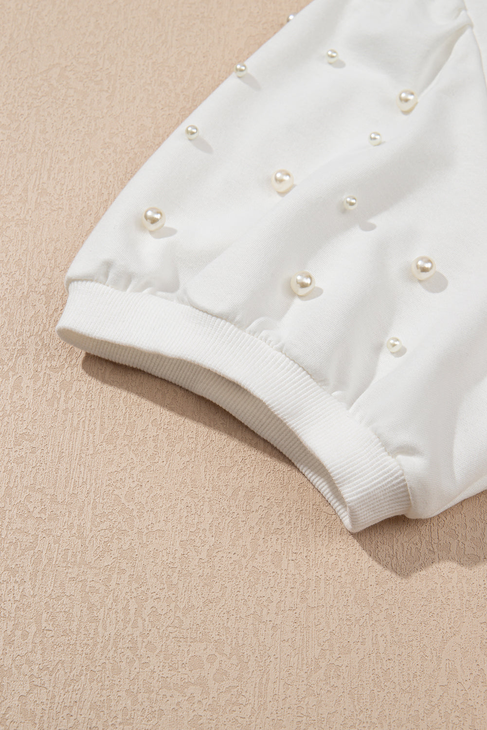 Pink Contrast Bow Trim Pearl Puff Sleeve Blouse and Skort 2pcs Set