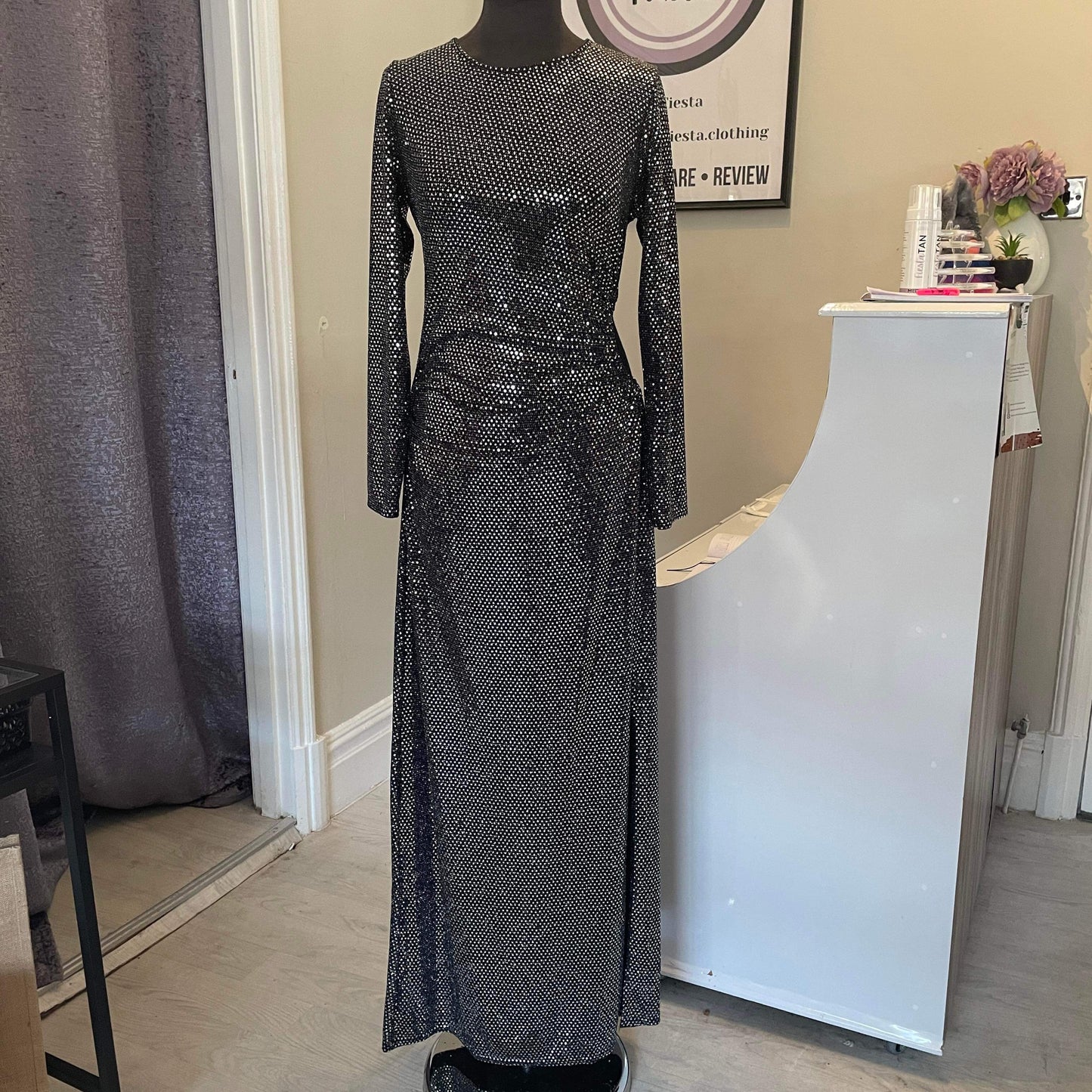 1497 - LONG GLITTER MAXI DRESS
