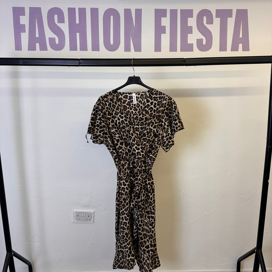 1769 - Leopard Print Belted Dress