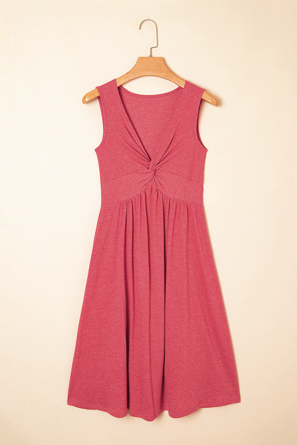 Dirty blue Twisted Bust V Neck Sleeveless Dress
